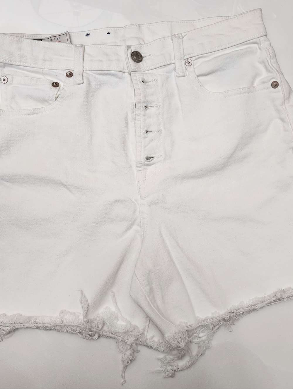 GAP White High-Rise Denim Shorts